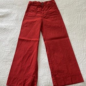Anthropologie wide leg pant.Tomato soup red size 26
